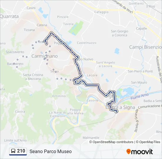 210 Bus Line Map