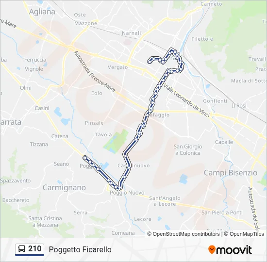 Bus Ruta 210 210 Route: Schedules, Stops & Maps - Poggetto Ficarello (Updated)