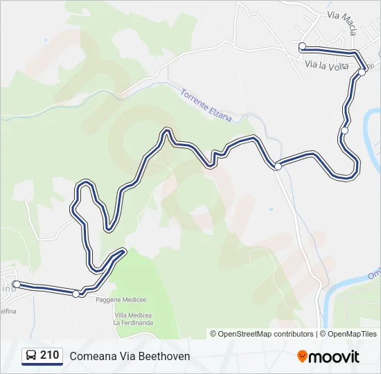210 Bus Line Map