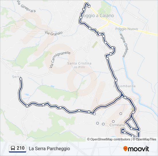 Percorso linea bus 210