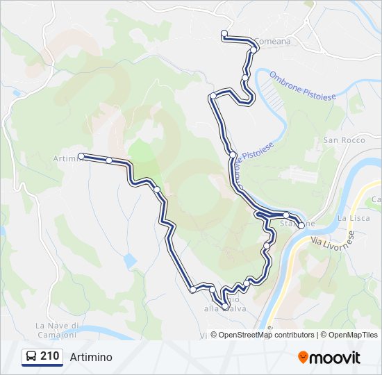 Percorso linea bus 210