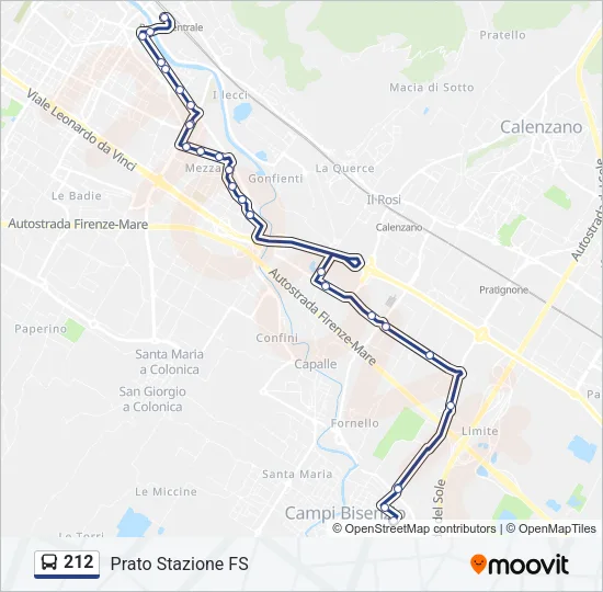 212 Bus Line Map