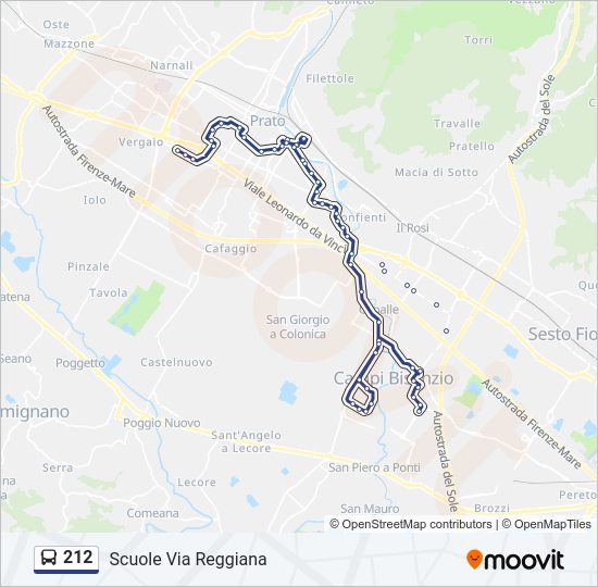 Percorso linea bus 212