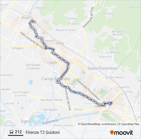 Percorso linea bus 212