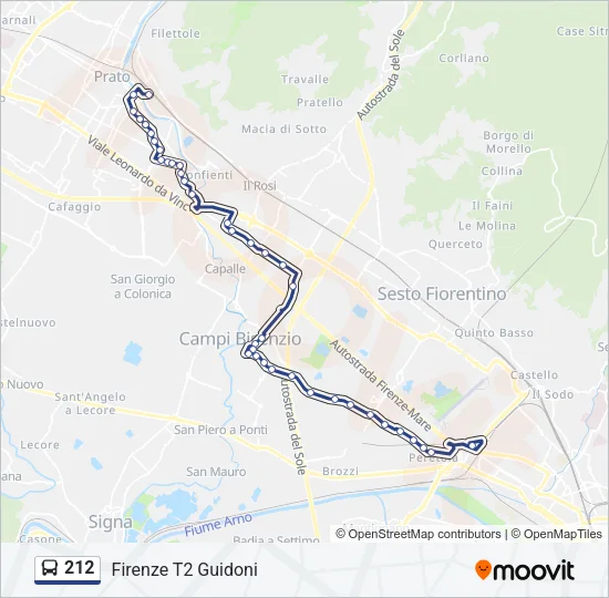 212 Bus Line Map