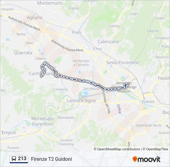 213 Bus Line Map