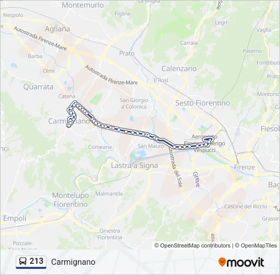 213 Bus Line Map