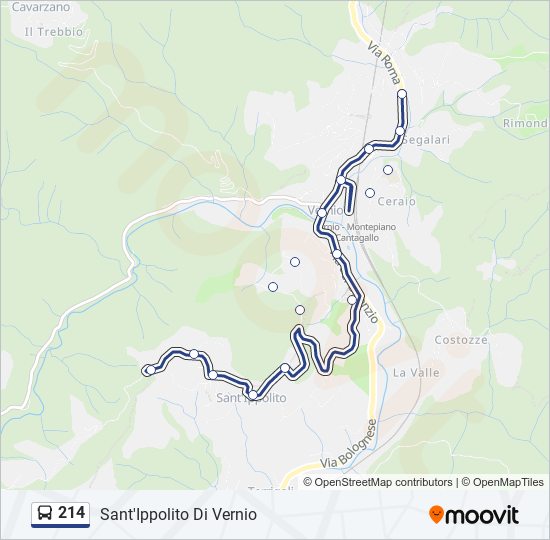 Percorso linea bus 214