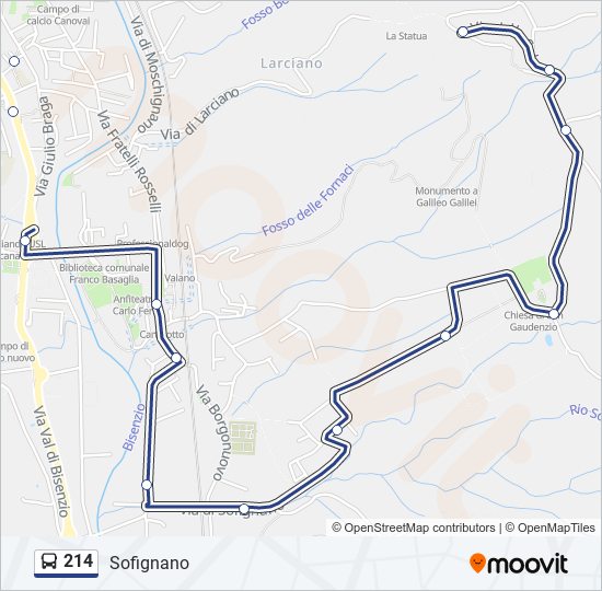 Percorso linea bus 214