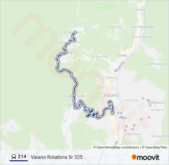 214 Bus Line Map