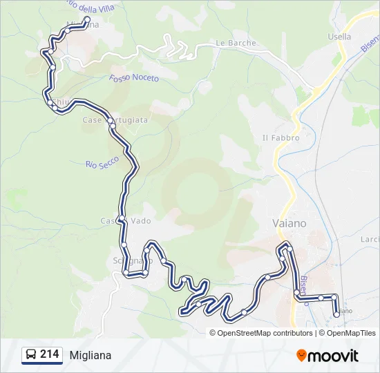 214 Bus Line Map