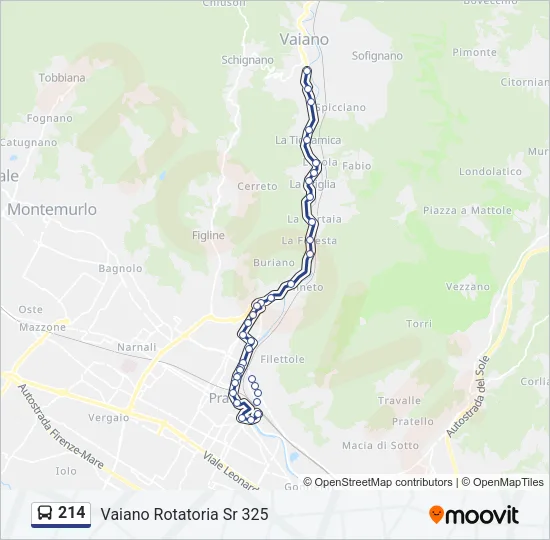 214 Bus Line Map