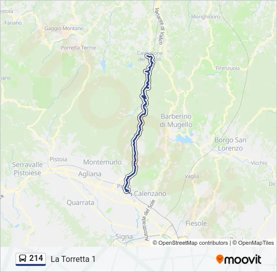 214 Bus Line Map