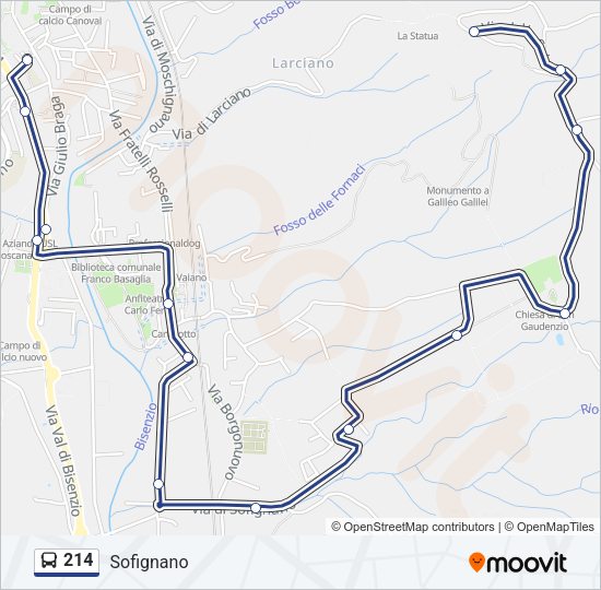Percorso linea bus 214