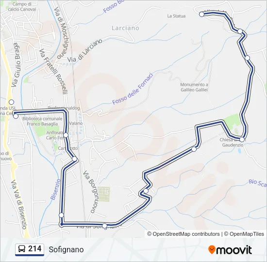 214 Bus Line Map