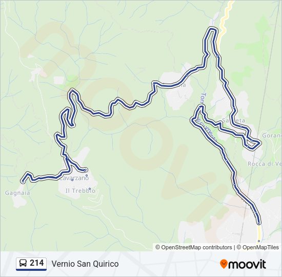 Percorso linea bus 214