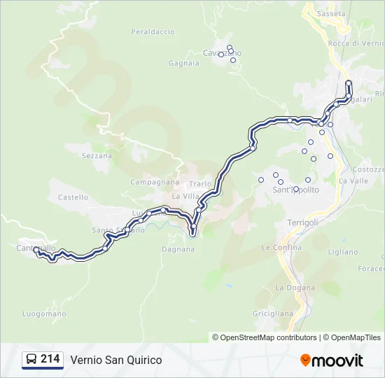 214 Bus Line Map