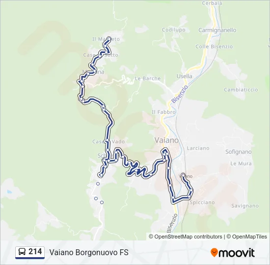 214 Bus Line Map
