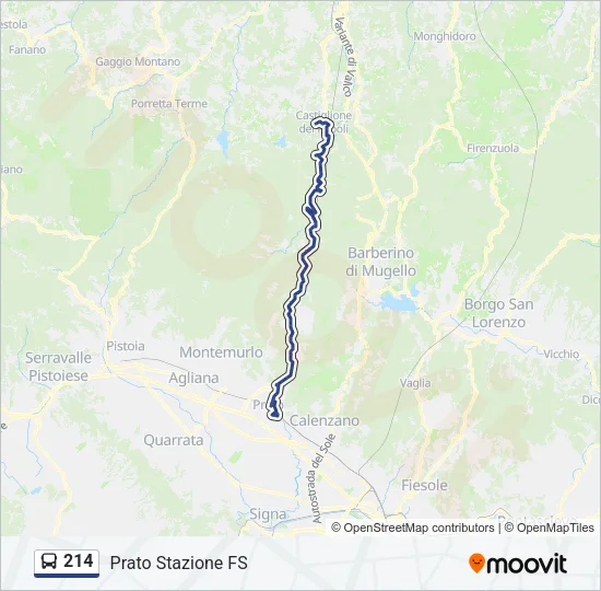 214 Bus Line Map
