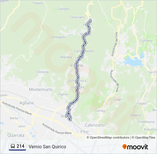 214 Bus Line Map