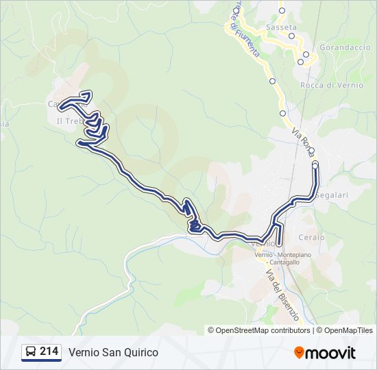 Percorso linea bus 214