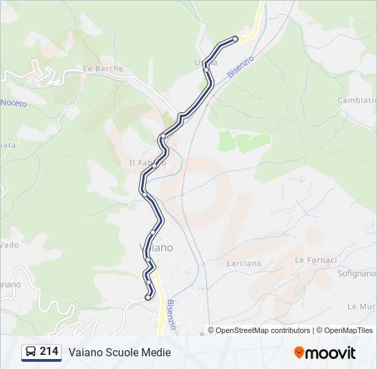 Percorso linea bus 214