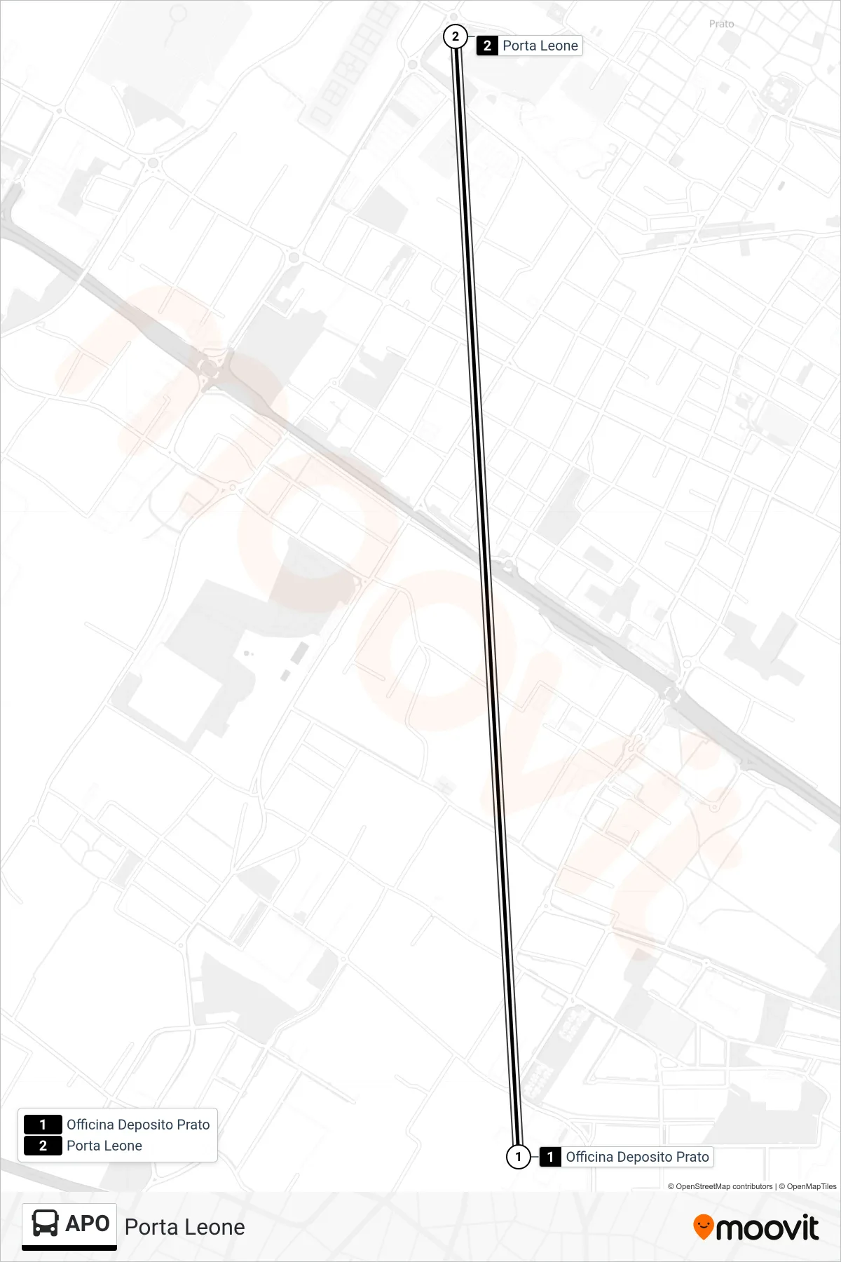 Linea APO  tram (Porta Leone) - Percorsi e fermate sulla mappa
