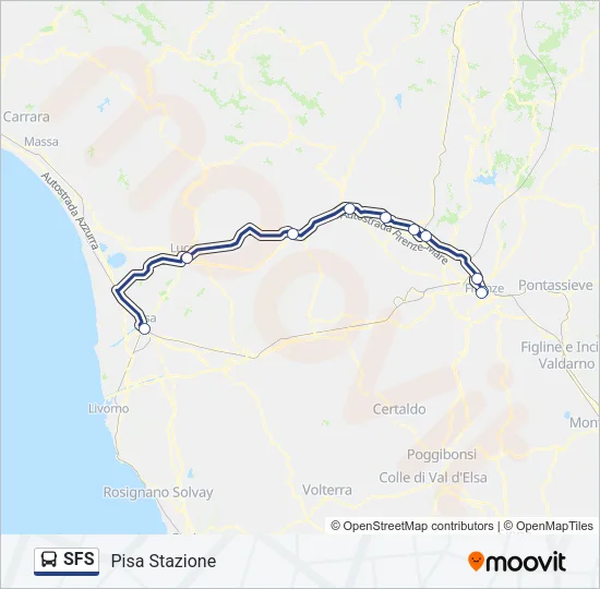 Percorso linea bus SFS