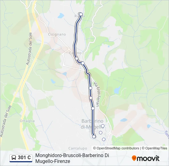 301 C Bus Line Map