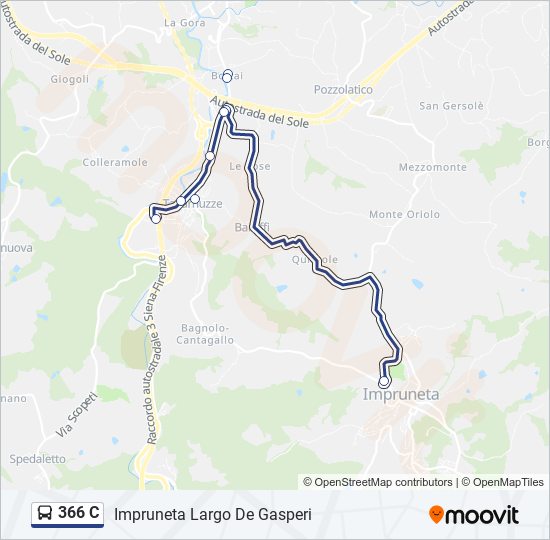 366 C bus Line Map