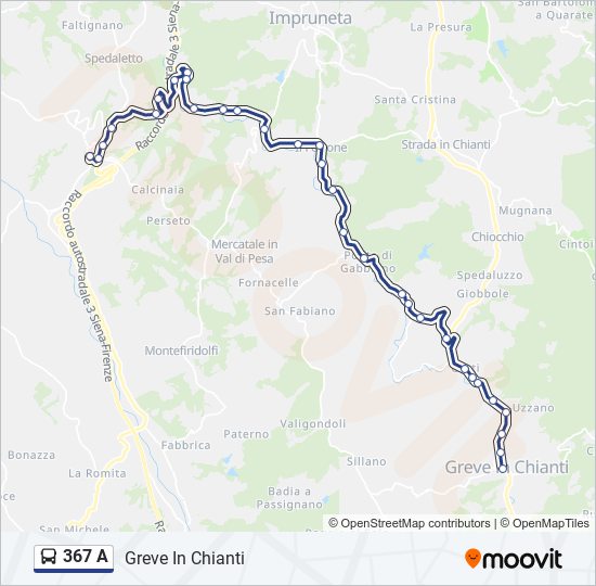 367 A bus Line Map