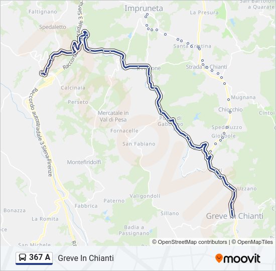 Percorso linea bus 367 A