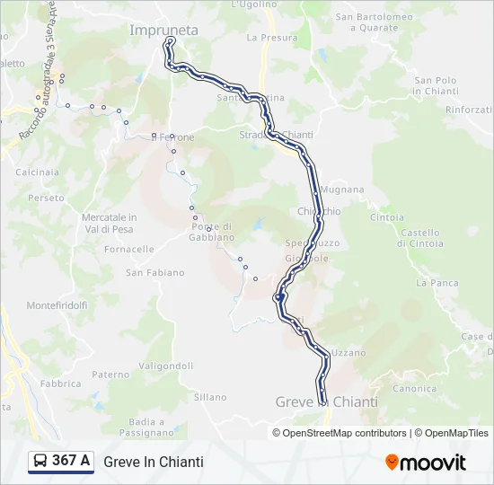 367 A Bus Line Map