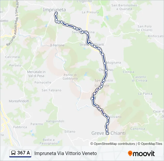 Percorso linea bus 367 A