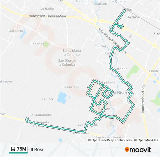 75M Bus Line Map