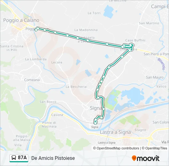 87A Bus Line Map