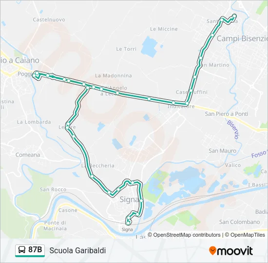 87B Bus Line Map