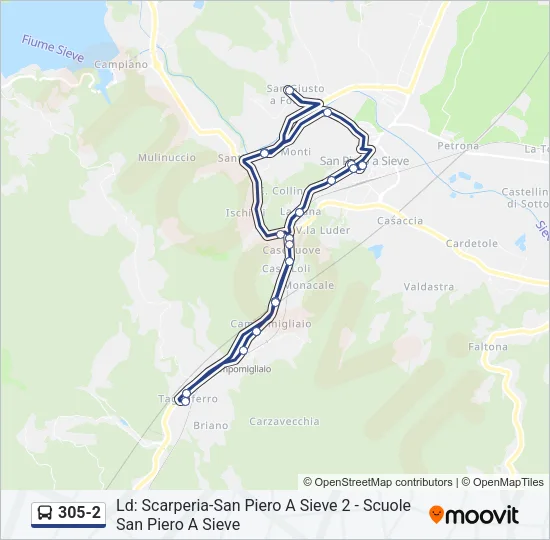 305-2 Bus Line Map