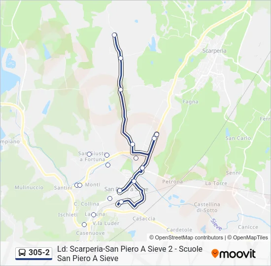 305-2 Bus Line Map