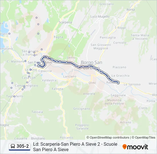 305-2 Bus Line Map
