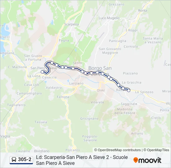 305-2 Bus Line Map