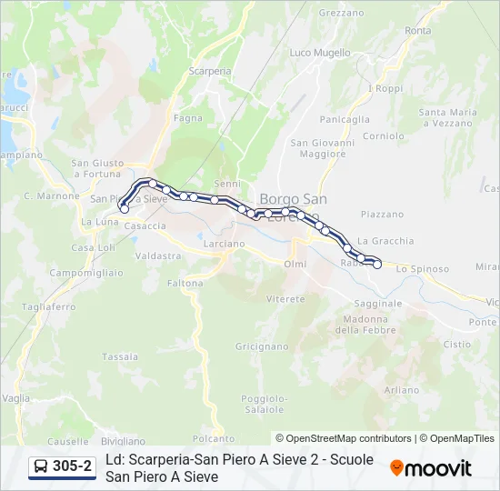 305-2 Bus Line Map