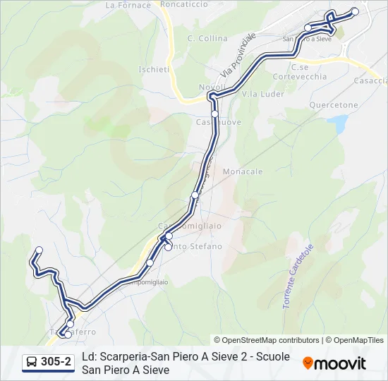 305-2 Bus Line Map