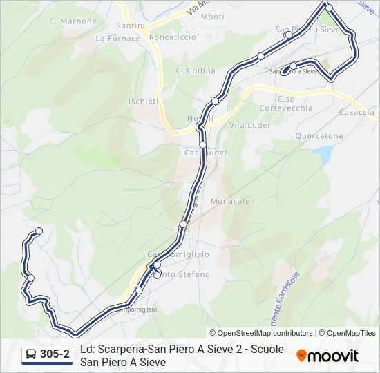 305-2 Bus Line Map