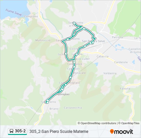 Linea 3052 orari, fermate e mappe 305_2San Piero Scuole Materne