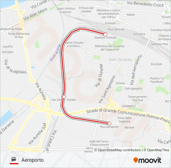 PISAMOVER Funicular Line Map