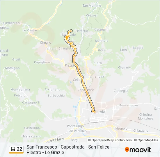 22 Bus Line Map
