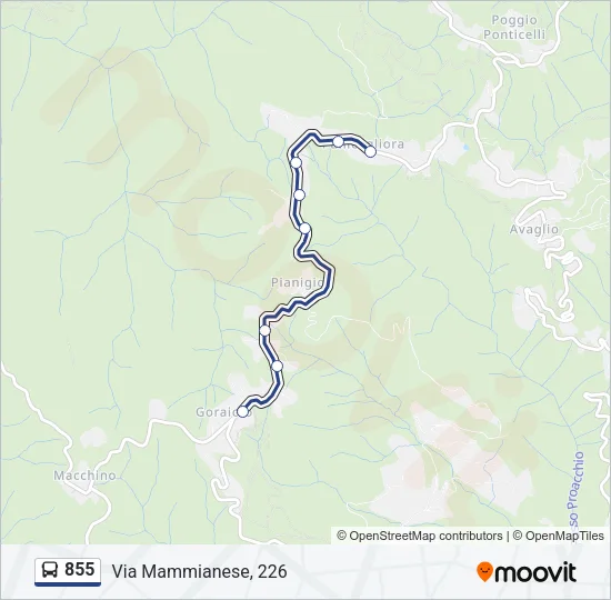 855 Bus Line Map