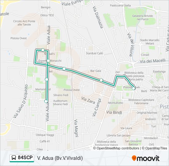 Percorso linea bus 84SCP