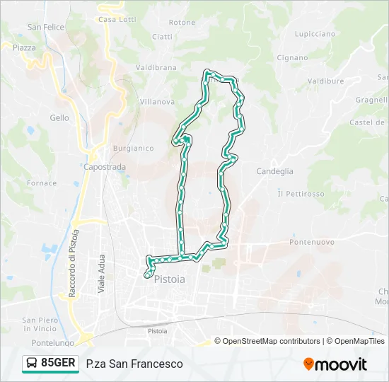 85GER Bus Line Map